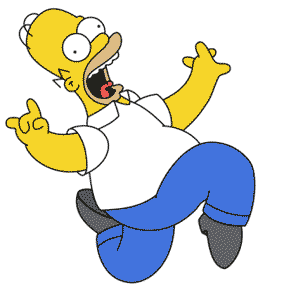 Homer Simpson cartoon Happy Running